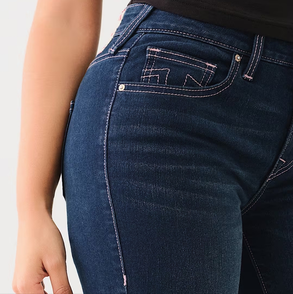 True Religion Womens Becca Crystal Mid Rise Bootcut Jeans 28 or 29 - Picture 5 of 8